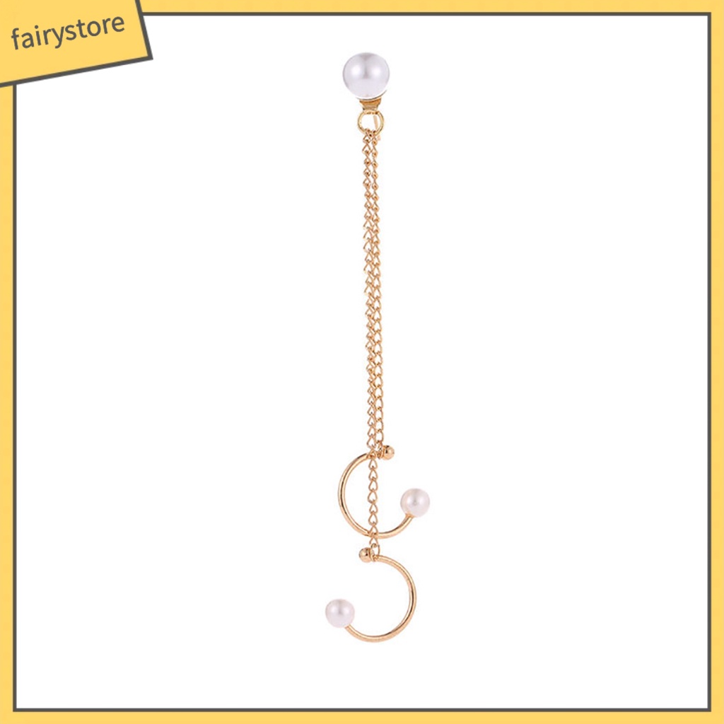 1 Khuyên Vành Tai Chuỗi Đính Ngọc Trai Nhân Tạo Thời Trang