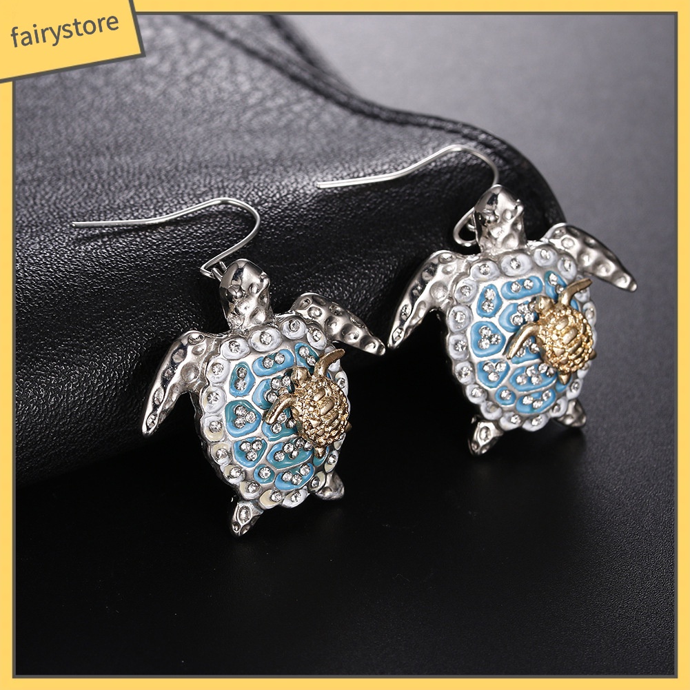 Bông Tai Hình Chú Rùa Đính Đá Trang Trí Dành Cho Nữ