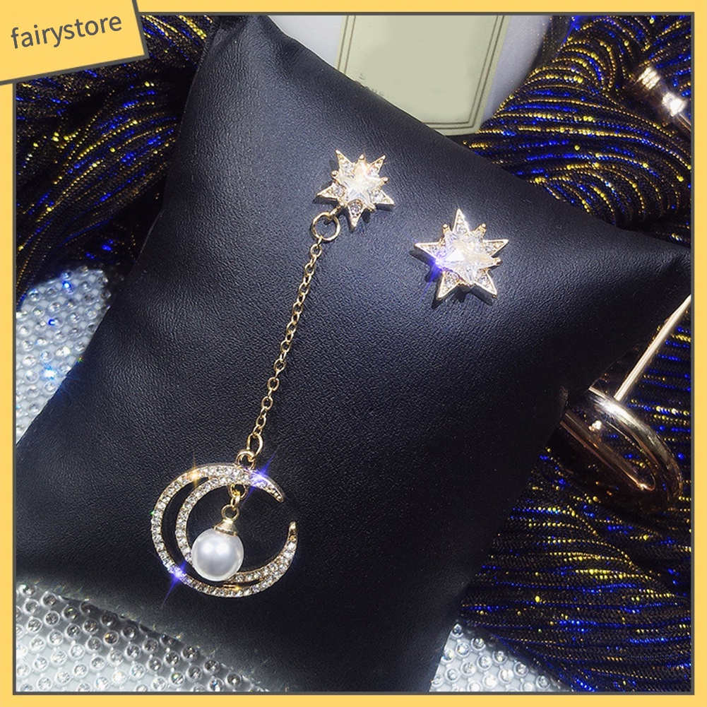 Khuyên Tai Hình Ngôi Sao Và Mặt Trăng Thời Trang Cho Nữ