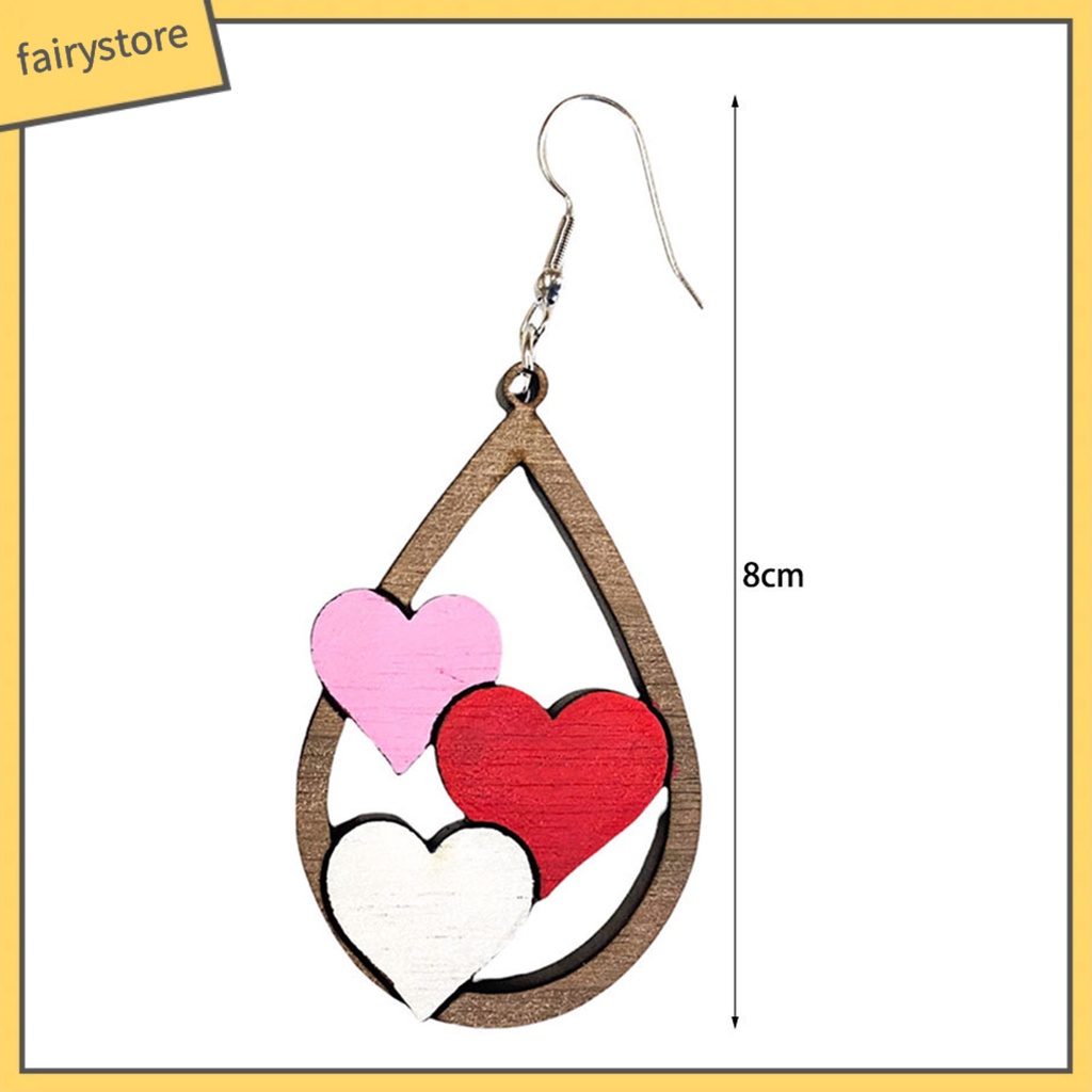 1 Đôi Bông Tai Hình Giọt Nước Bằng Gỗ Nhiều Màu Thời Trang Cho Nữ