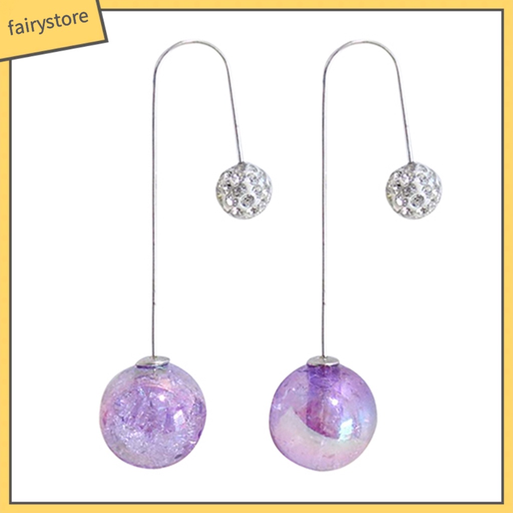 Bông Tai 2 Đầu Đính Ngọc Trai Giả Dáng Dài Thiết Kế Hình Chữ U Thời Trang Cho Nữ