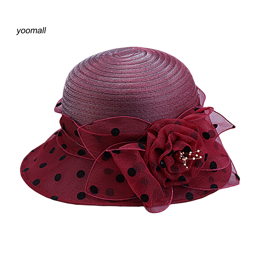 Mũ Tai Bèo Thoáng Khí Chống Tia UV Họa Tiết Chấm Bi / Hoa Xinh Xắn Cho Nữ