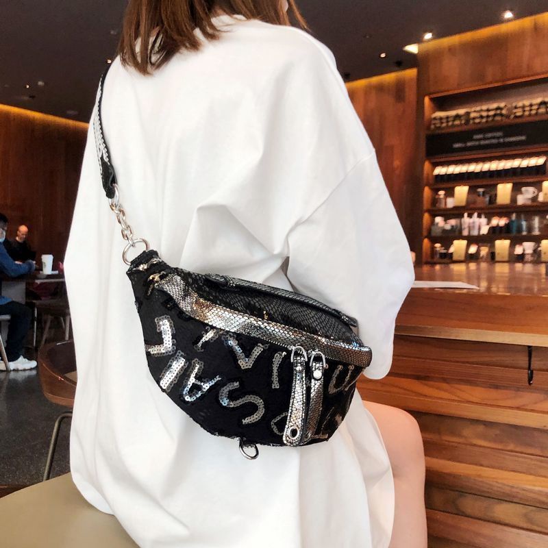 Túi Đeo Chéo Ngực Đính Kim Sa Lấp Lánh Thời Trang Phương Tây Cao Cấp Cho Nữ