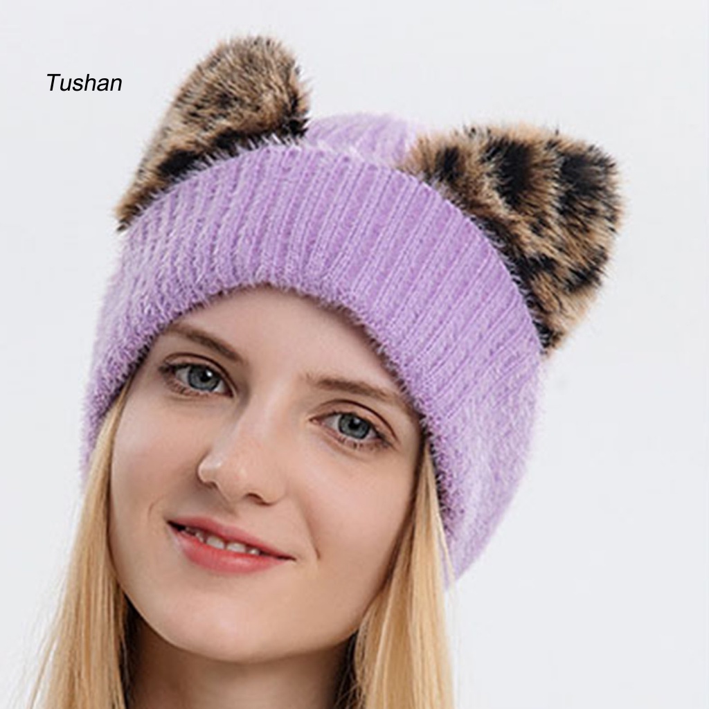 Mũ Beanie Mềm Mịn Trang Trí Hoạt Hình Xinh Xắn Cho Nữ