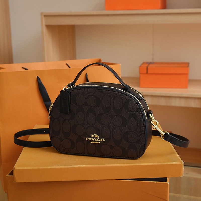 COACH7656 Chest Crossbody  Camera Bag Sling Bag Women Classic Retro popular