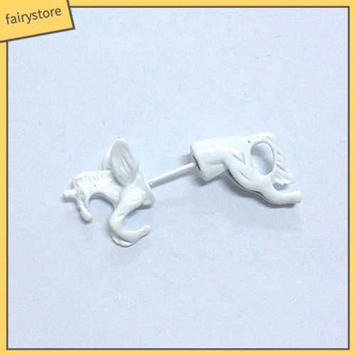 [FRO] 1 Khuyên Tai Đinh Tán Hình Ngựa Một Sừng Cá Tính Phong Cách Punk