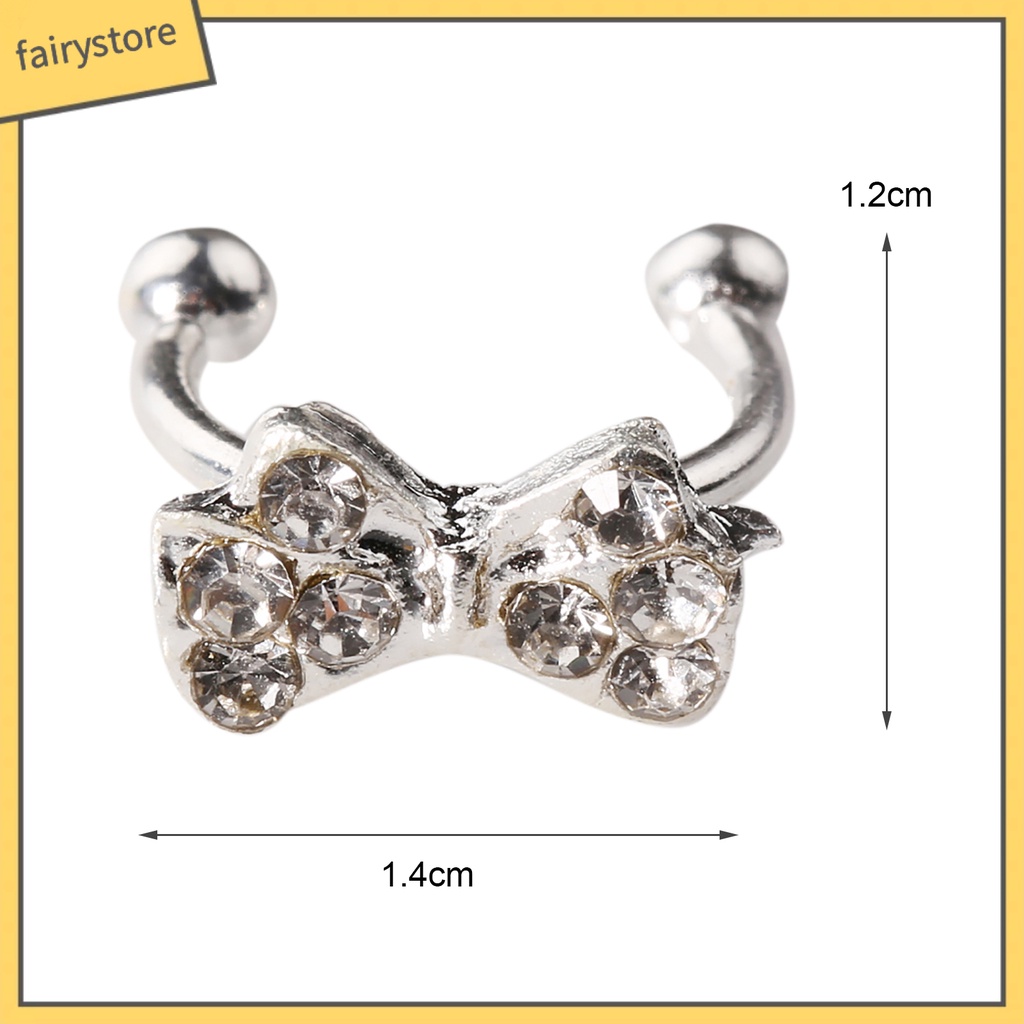 1 Khuyên Kẹp Vành Tai Hình Nơ Đính Đá Pha Lê Bằng Hợp Kim Thời Trang Cho Nữ