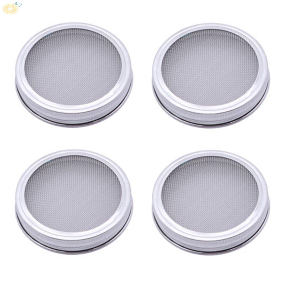 【VARSTR】Sprouting Jar Lid Set | 4 Rust Resistant Stainless Steel Lids with Excellent Ventilation