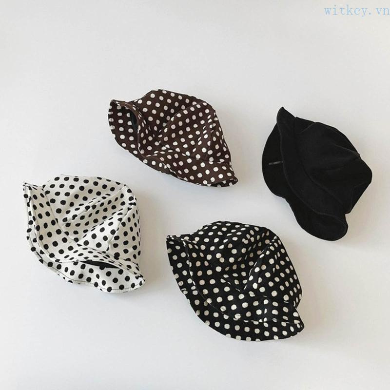 Mũ Cotton Mềm Chống Nắng Họa Tiết Chấm Bi Thời Trang Mùa Hè Cho Bé