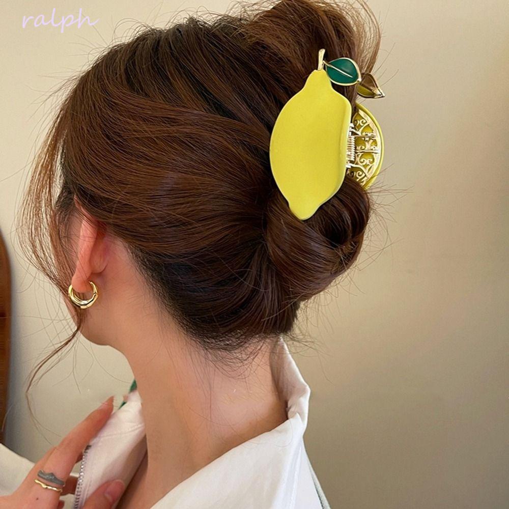 Kẹp Tóc Hình Cá Mập / Trái Cây Bằng Kim Loại Dễ Thương Xinh Xắn Cho Nữ