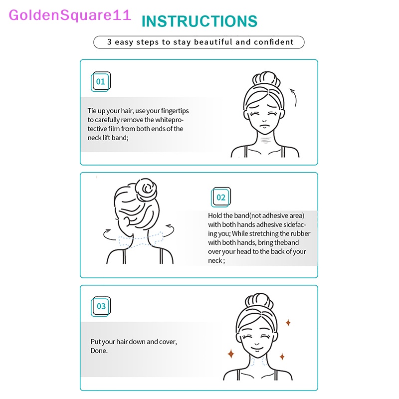 Set 20 Miếng Dán Nâng Cổ Tàng Hình Màu Vàng Kim