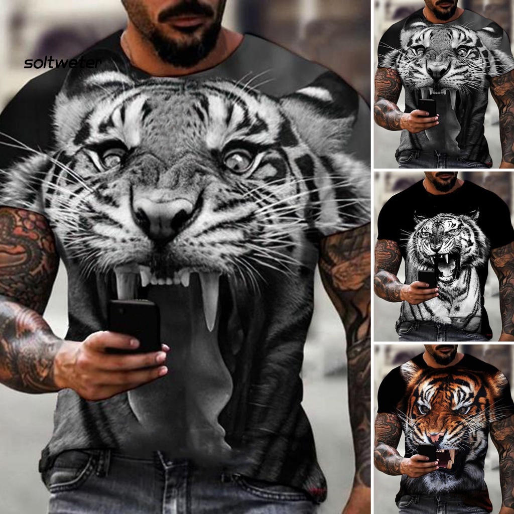 Áo Thun In Hình Động Vật Sáng Tạo Thời Trang Mùa Hè Cho Nam