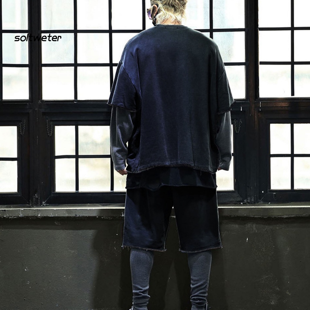 1 Bộ Quần Short Dây Rút Dáng Rộng Màu Trơn Có Túi Thời Trang Mùa Hè Cho Nam