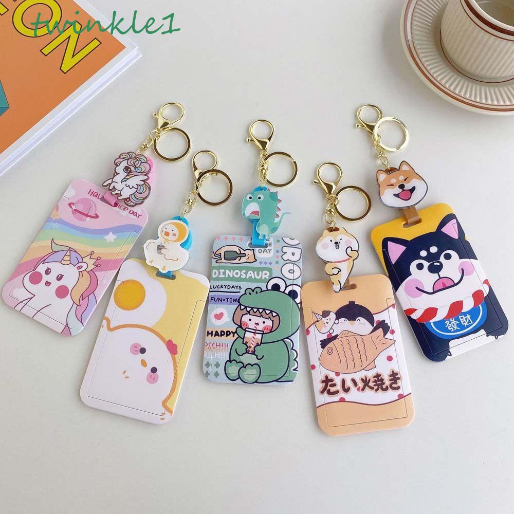 Ví Đựng Thẻ Tín Dụng / Danh Thiếp / Thẻ ID Hình Vịt / Cún Lấp Lánh Có Khóa Thu Gọn Ốp