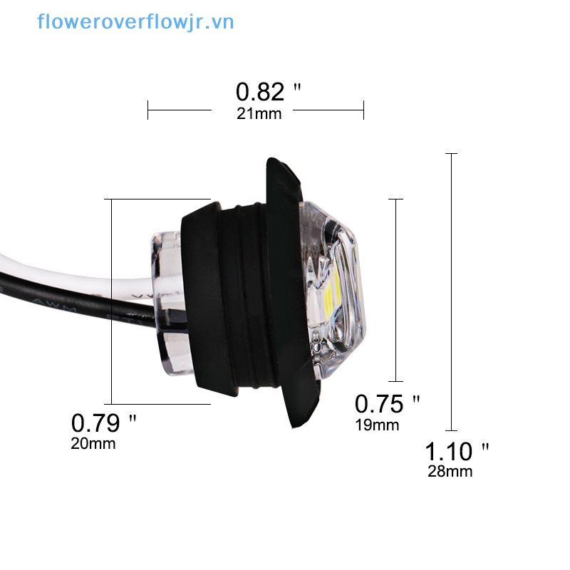 1 Đèn Xi Nhan 24V 3LED 3 / 4 "Ánh Sáng Trắng / Vàng / Đỏ Dành Cho Xe Tải