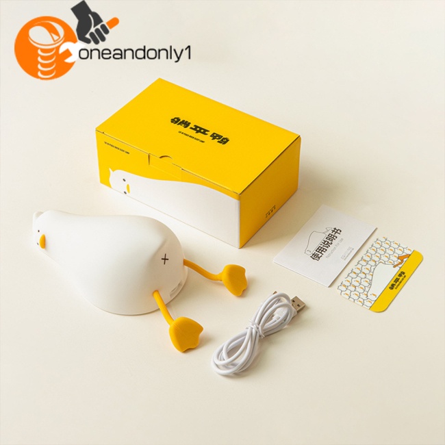Đèn Ngủ Hình Chú Vịt Sạc Usb Có Giá Đỡ Điện Thoại Tiện Dụng
