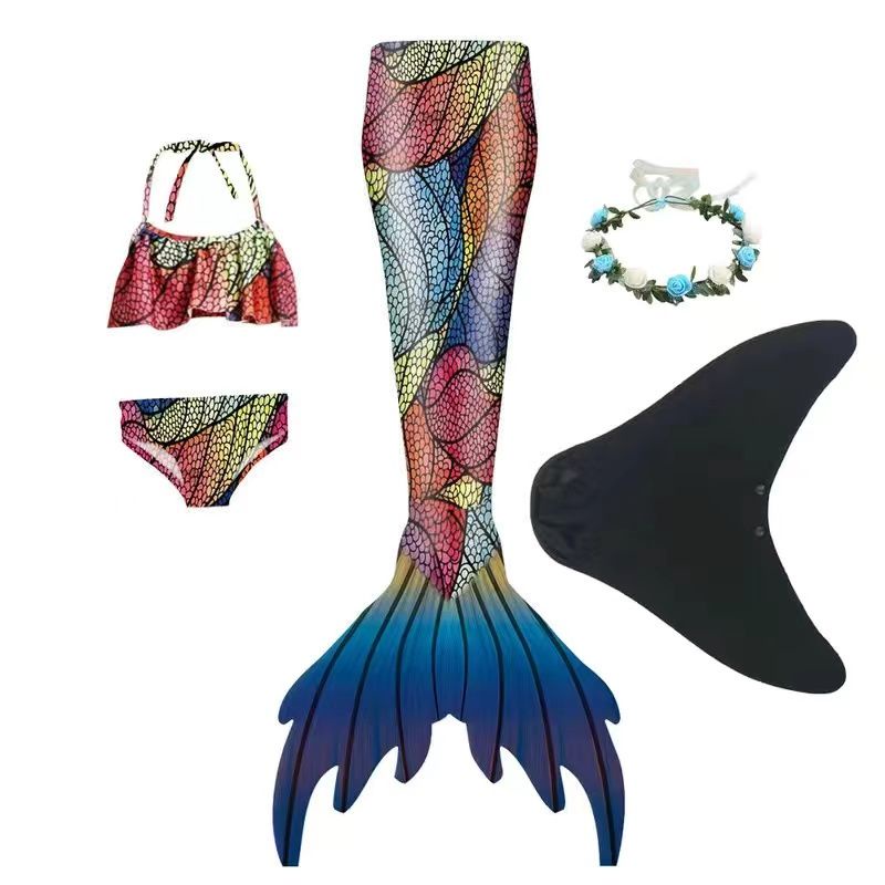 Bộ Đồ Bơi Đuôi Nàng Tiên Cá Bằng Silicone Cho Trẻ Em Và Người Lớn