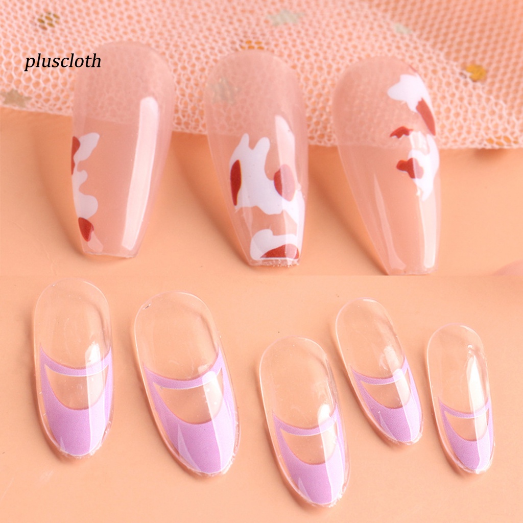 Bộ 7 Miếng Dán Móng Tay Siêu Mỏng Họa Tiết Hình Học 3D Phong Cách Pháp