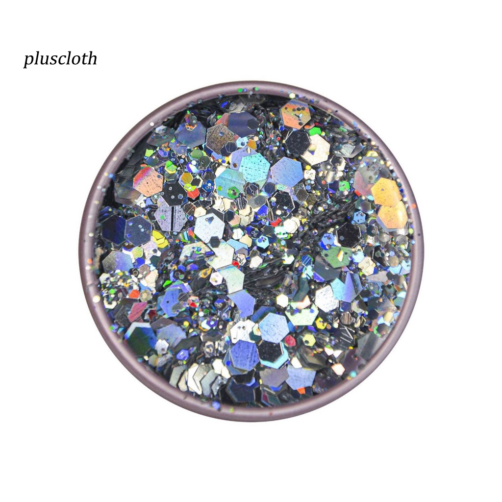 &lt; Pluscloth &gt; Hộp Sequin Lục Giác Siêu Mỏng Lấp Lánh Trang Trí Móng Nghệ Thuật