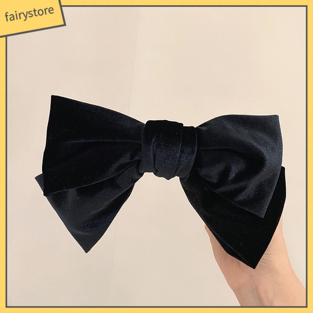 Kẹp Tóc Hình Nơ Ba Chiều Màu Trơn Chống Trượt Lâu Trôi Dành Cho Nữ