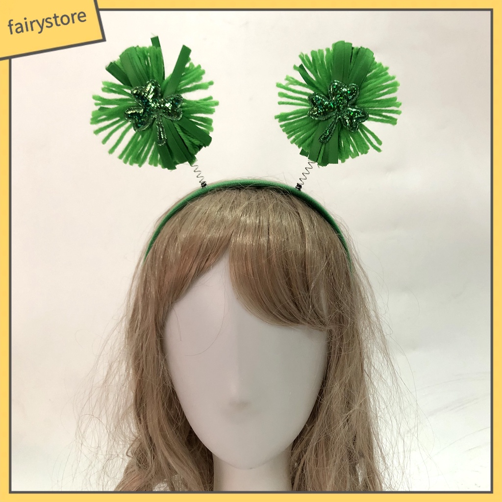 Băng Đô Cài Tóc Đính Cỏ Bốn Lá Chống Trượt Thiết Kế Vui Nhộn