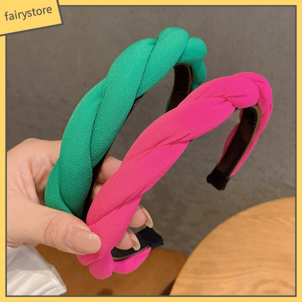 Băng Đô Cài Tóc Bằng Xốp Đàn Hồi Màu Sắc Trơn Cổ Điển Dành Cho Nữ