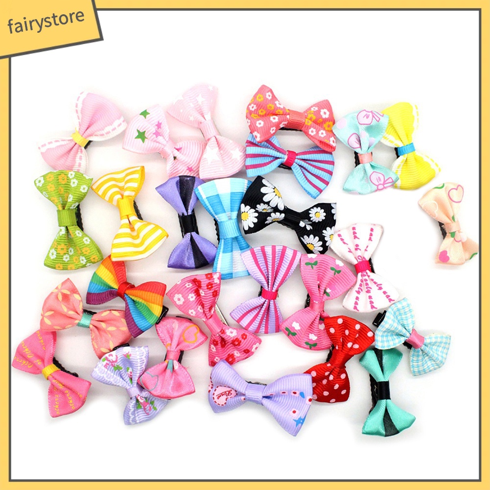 Set 10 Kẹp Tóc Nơ Nhiều Màu Sắc Cho Bé Gái