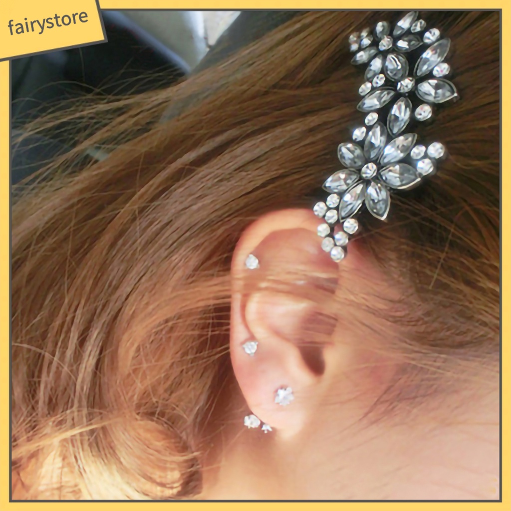 Kẹp Tóc Hình Cánh Hoa Trong Suốt Bằng Hợp Kim Tinh Tế Cho Đám Cưới