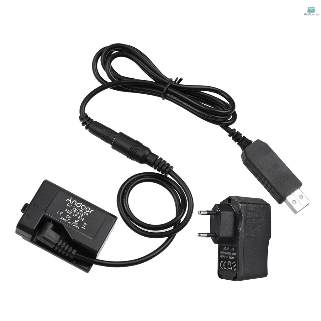 Pin Sạc Andoer ACK-E10 5V Cổng USB Thay Thế Cho LP-E10 / EOS Rebel T3 Came-6.5