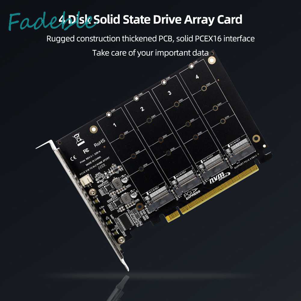 Bộ ChuyểN ĐổI Ổ CứNg 4 CổNg M.2 NVME SSD Sang PCIE X16, Hỗ Trợ 2230 / 2242 / 2260 / 2280