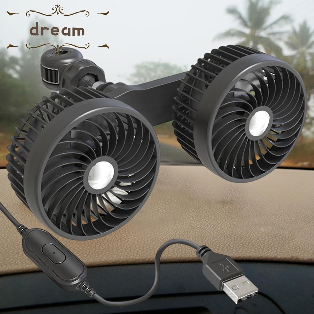 【DREAMLIFE】360 Degree Adjustable Car Cooling Fan Powerful 3 Blade Design for Efficient Air Distribution