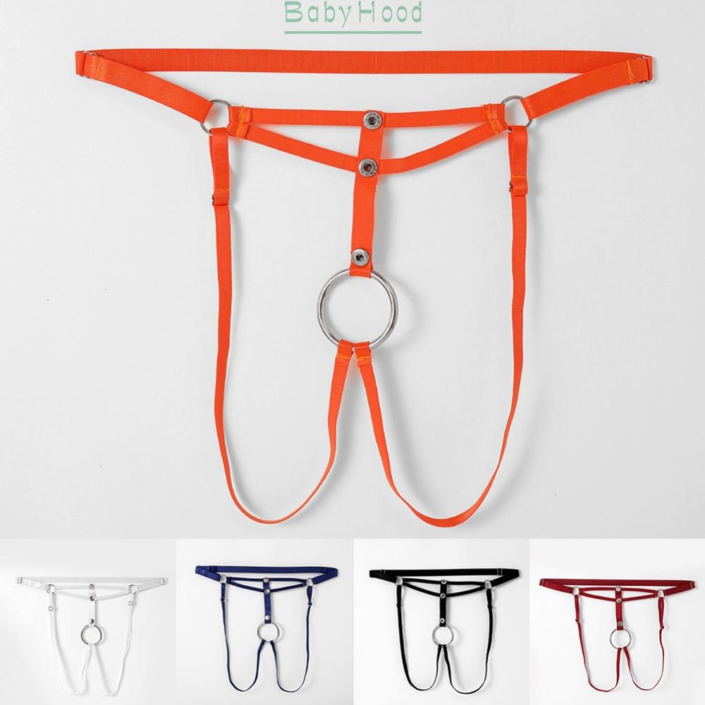 Men's Red/Black/Blue/White/Orange G String Crotchless Jockstrap Underwear Thongs#BBHOOD