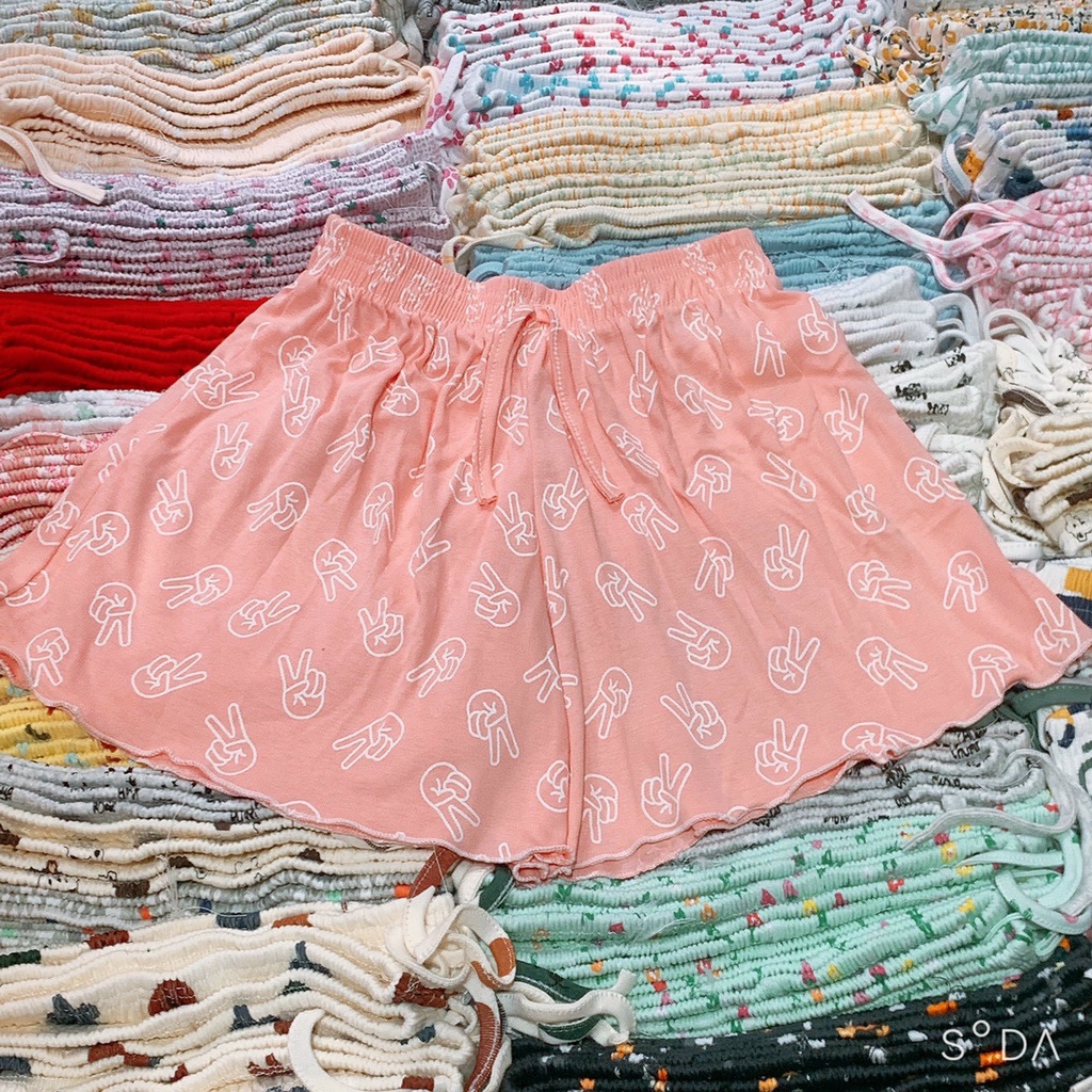 Quần short nữ, quần đùi cotton, quần ngủ nữ xoè hoạ tiết siêu xinh