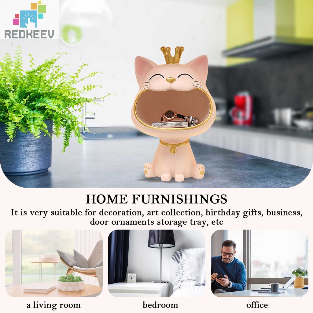 Tượng Mèo Miệng To Bằng Nhựa Resin Trang Trí Nhà Cửa