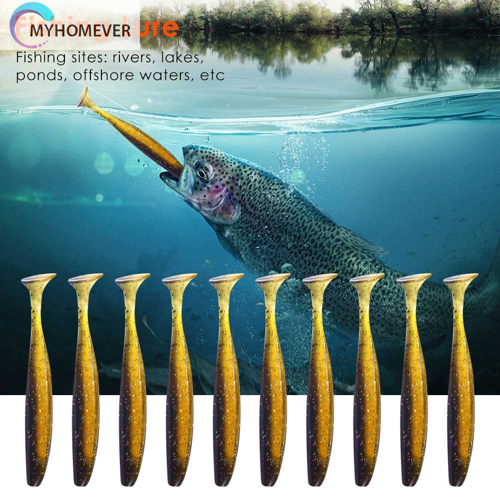 Set 10 Mồi Giun Giả Mềm Câu Cá 7cm 2g