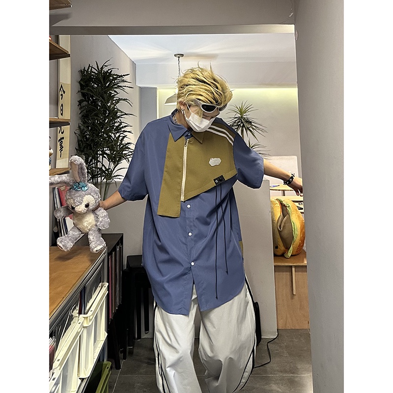 Áo Sơ Mi Tay Ngắn Dáng Rộng Phong Cách Đường Phố Mỹ Thời Trang Mùa Hè Cho Nam Và Nữ