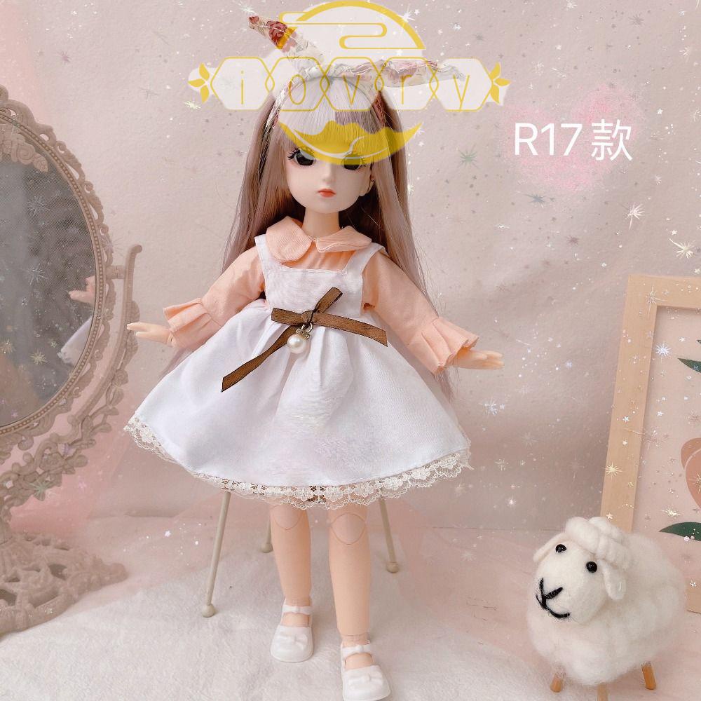 Búp Bê BJD 13 Khớp Mắt To Dễ Thương Kèm Quần Áo Và Giày Cho Bé Gái Tỉ Lệ 1 / 12