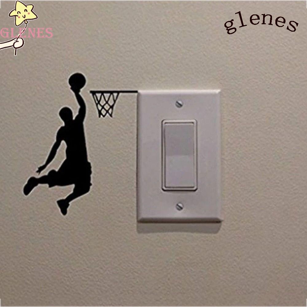Nhãn Dán Công Tắc Hình Cầu Thủ Bóng Rổ 3D Thân Thiện Với Môi Trường Trang Trí Phòng Khách / Phòng Gym