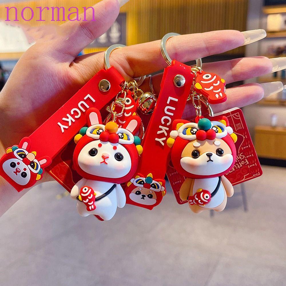Norman Móc Chìa Khóa Gắn Hình Thỏ / Cá Koi / Chó Hoạt Hình Nhảy Múa Hợp Thời Trang Làm Quà Tặng