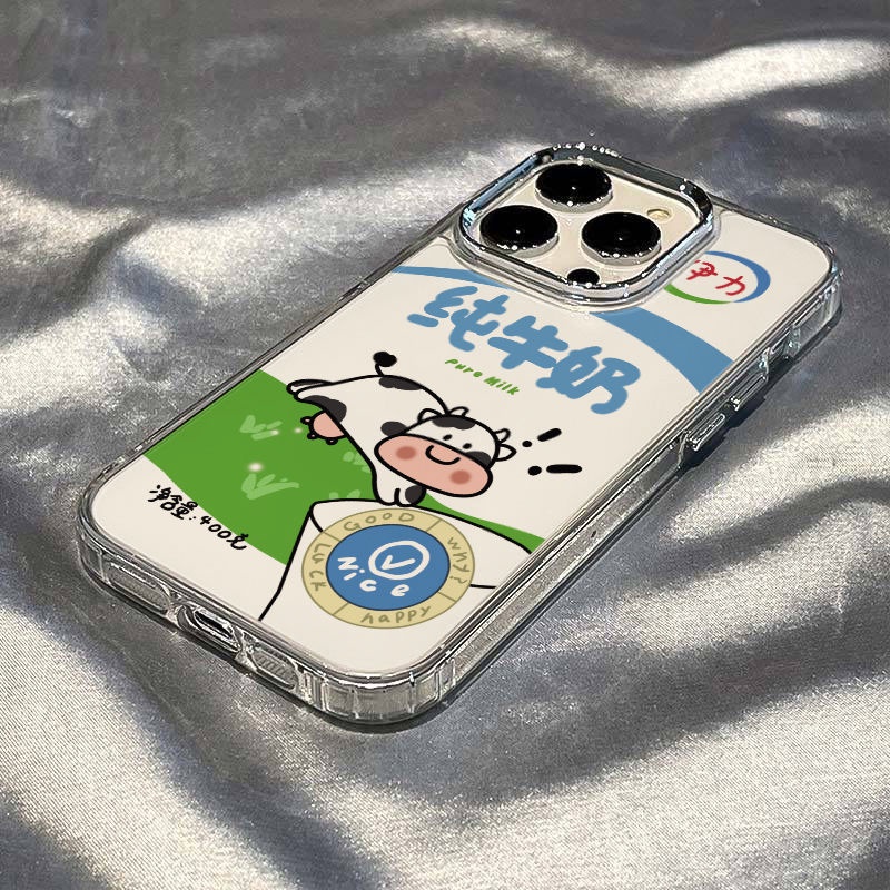 ✅Ốp Điện Thoại Mềm Trong Suốt Họa Tiết Bò Sữa / Không Gian Cho Apple iphone11 xr 13 maxxsx12 14pro