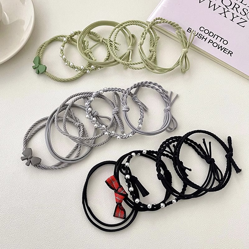 Dây Cột Tóc Đính Hạt Ngọc Trai Đơn Giản Phong Cách Hàn Quốc Mới