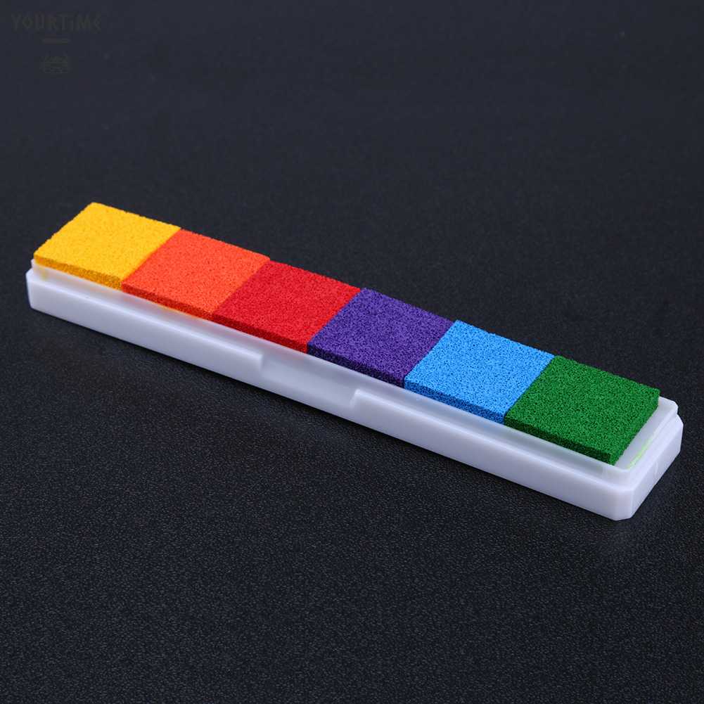 Đệm Mực Dấu Vân Tay 6 Màu Sắc Trang Trí Sổ Lưu Niệm DIY