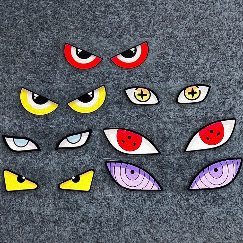Miếng Dán Phản Quang Hình Đôi Mắt Naruto Trang Trí Xe Hơi / Xe Máy Điện