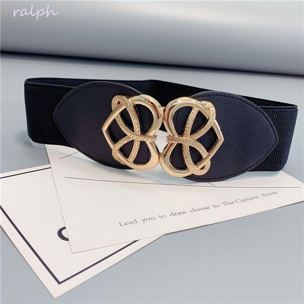 Thắt Lưng Co Giãn Khóa Kim Loại Bản Rộng Phong Cách Vintage Trang Trí Đầm