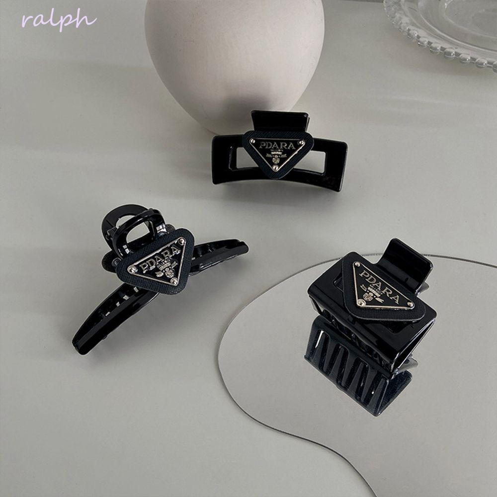 Kẹp Tóc Càng Cua Cỡ Lớn In Họa Tiết Hình Học Màu Đen Thời Trang Mùa Hè Cho Nữ