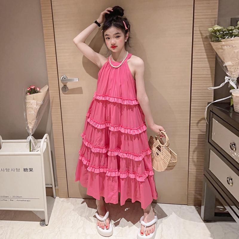 Đầm Hai Dây Dáng Dài Phong Cách Hàn Quốc Mới 2023 Cho Bé Gái 5-6 - 7-8 - 9-10 - 11-12 - 13-14 Tuổi