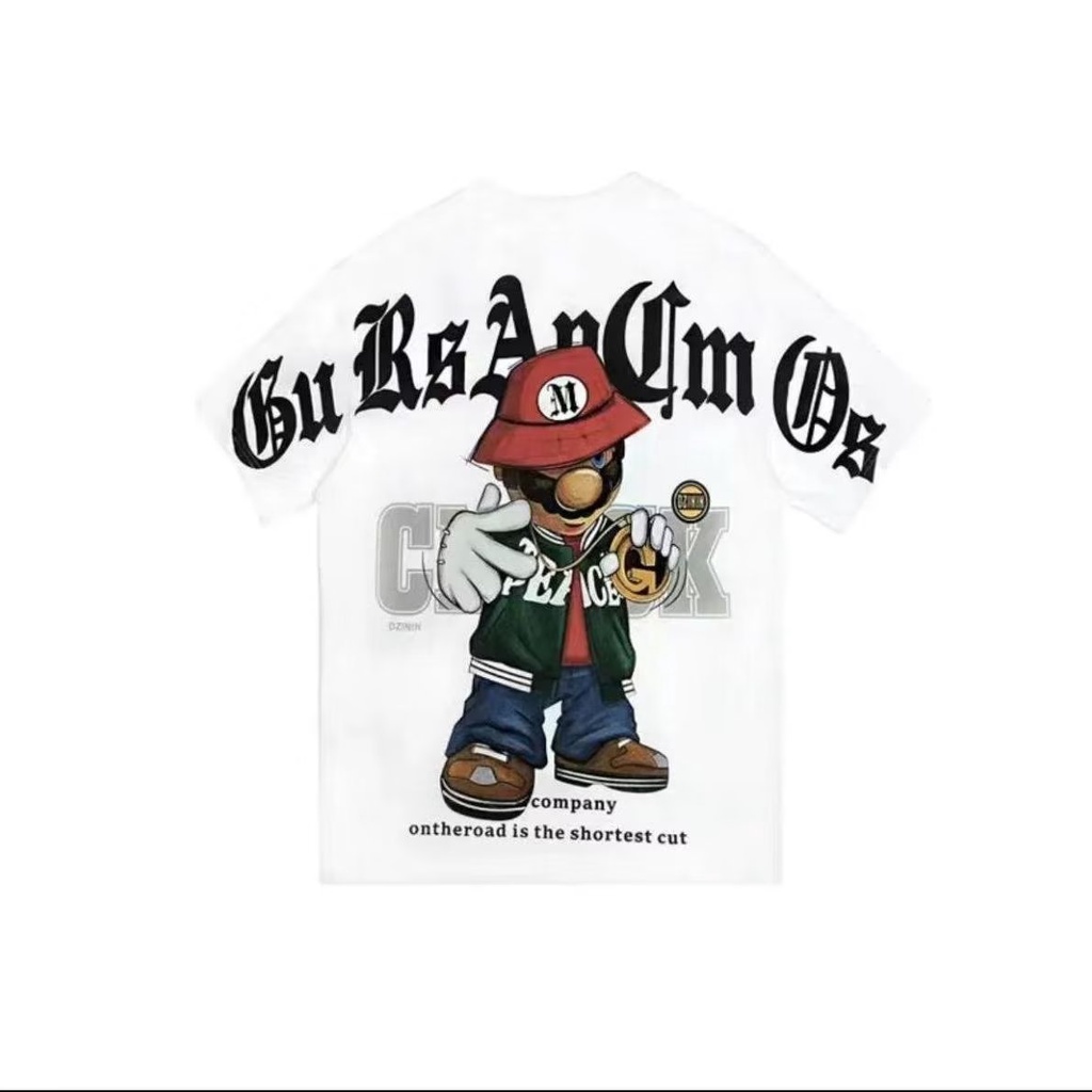Áo Thun 100% Cotton Tay Ngắn Cổ Tròn In Họa Tiết Hoạt Hình Thời Trang Mùa Hè Cho Nam