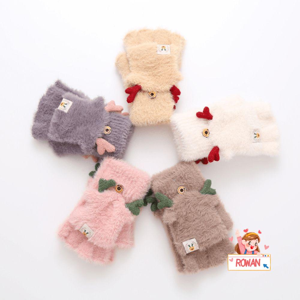 Găng Tay Dệt Kim Giữ Ấm Họa Tiết Hoạt Hình Dễ Thương