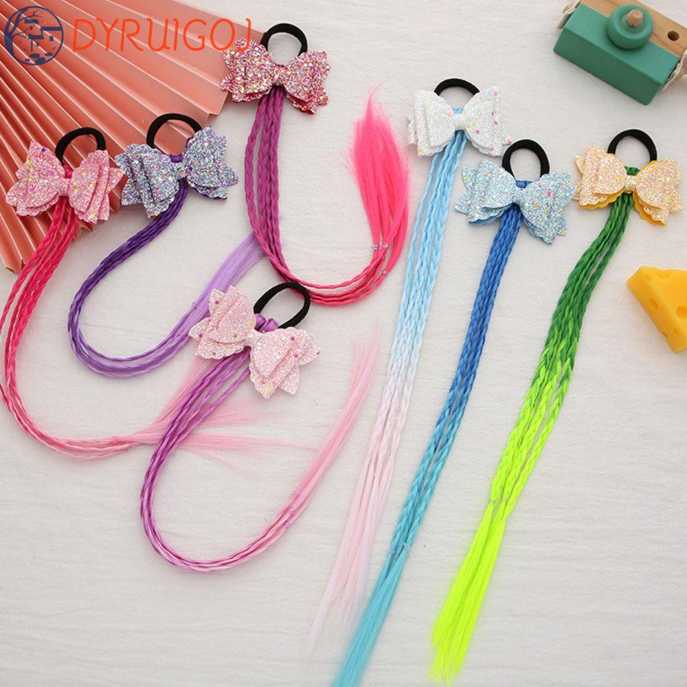 Tóc Giả Kiểu Tóc Bện Bằng Vải Lông Mềm Mại Co Giãn Nhiều Màu Sắc Dành Cho Bé Gái