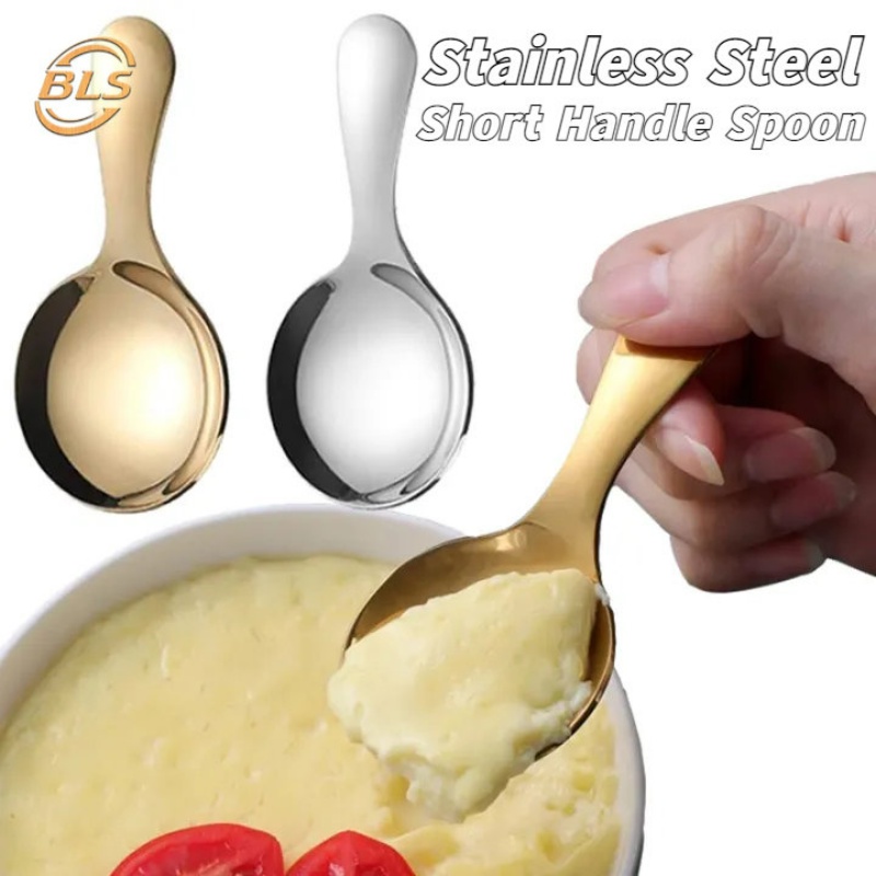 Muỗng / Muỗng Tròn Bằng Thép Không Gỉ Nhỏ Múc Kem / Gia Vị Tiện Dụng Cho Nhà Bếp